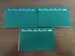 lot 383 image: 3 U.S. Proof Sets - 1994-1996