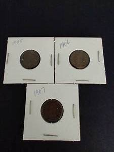 lot 402 image: 3 Indian Head Pennies