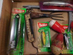 Box of Fishing Lures & Bobber