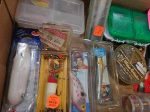 Box of Vintage Lures, & Misc. Items