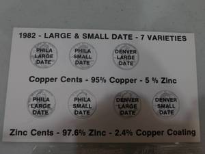 3 Sets of 1982 Zinc Pennies