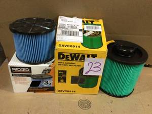 6 Gal. to 16 Gal. Cartridge Filter HEPA for WetDry Vacuum by DEWALT  PLUS 3-Layer Fine Dust Pleated Paper Filter for 3 to 4.5 Gal. RIDGID WetDry Shop Vacuums by RIDGID Customer Returns See Pictures&nbsp