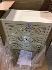 Glam Slam 3-Drawer White Cabinet by River of Goods Customer Returns See Pictures&nbsp