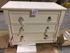 Hillrose 3-Drawer Ivory Oversized Nightstand by Home Decorators Collection Customer Returns See Pictures&nbsp