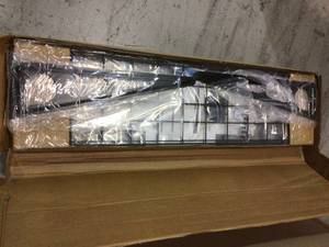 lot 4 image: 24 in. x 48 in. 2-Pack Black Steel Garage Wall Shelves with Brackets Customer retturns See Pictures