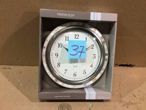 lot 37 image: FirsTime & Co. Silver Sophia Mosaic Wall Clock Customer retturns See Pictures