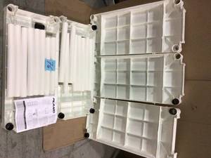 lot 76 image: Plano White 5-Shelf Plastic Shelving Unit see pictures