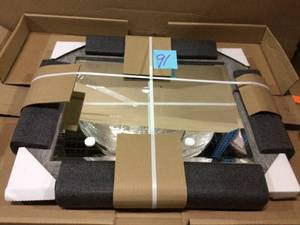 lot 91 image: Medium Rectangle Bark Rustic Grey Beveled Glass Casual Mirror (25.25 in. H x 21.25 in. W)