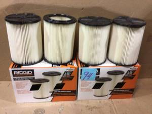 lot 94 image: Lot of Ridgid Shop Vac Filters see pictures not used