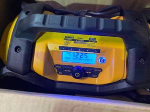 lot 114 image: 20-Volt MAX Bluetooth Radio with built-in Charger by DEWALT Customer Returns See Pictures