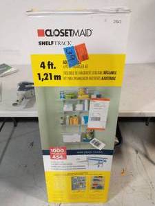 lot 39 image: Closetmaid ShelfTrack 16.75 in. D x 48 in. W x 80 in. H White Wire Utility Steel Closet System Kit