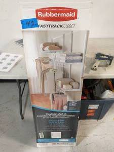 lot 42 image: RUBBERMAID KIT 4-8 FT CLOSET SHELF WIRE FREESLDE-WHT