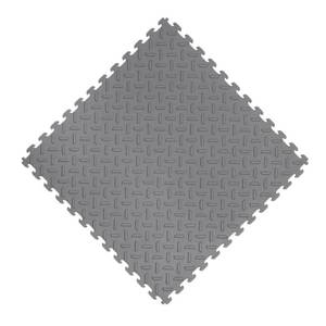 lot 16 image: 2 HUSKY 18.4 in. x 18.4 in. Gray PVC Garage Flooring Tile (6-Pack)