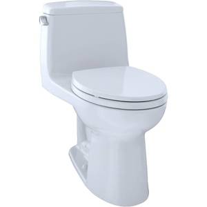 lot 33 image: TOTO Eco UltraMax 1-Piece 1.28 GPF Single Flush Elongated Toilet in Cotton White