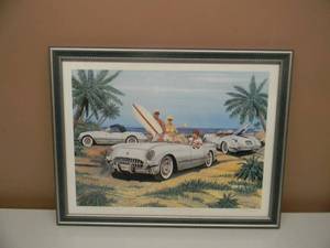 lot 7 image: G.E. GEIVETT 1993 THE PRETTIEST ONE ON THE BEACK SAMPLE OF LIMITED EDITION OF 500, SIGNED & PROFESSIONALLY FRAMED - GREAT PIECE - APPROX 18 BY 14 - SEE PICTURES