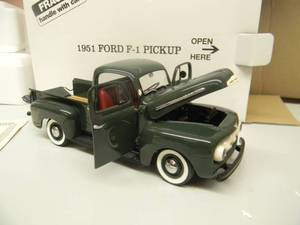 lot 18 image: DANBURY MINT 124 SCALE - 1951 FORD F-1 PICKUP - NEW IN BOX -  AWESOME PIECE - SEE PICTURES