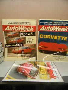lot 55 image: 1 PROFESSIONALLY FRAMED & 2 LAMINATED ENLARGED AUTO WEEK MAGAZINE COVERS - NICE SET - APPROX 26 BY 31 - SEE PICTURES