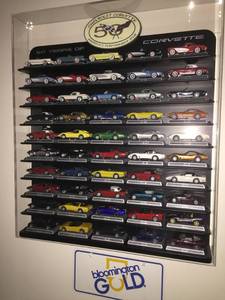lot 1 image: AMAZING SET - Danbury Mint 50 Years of the Corvette 143 Diecast Cars W Display - Complete Set - ALL IN GREAT CONDITION - SEE PICTURES