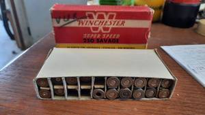 lot 135 image: Winchester 250 Savage 87 Grain, Soft Point (10 Ready Rounds, 10 Reloading Brass Cartridges)