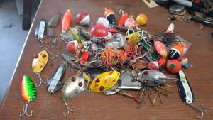 lot 344 image: Large Lot of Spoons, Red Eyes, Lures, etc.