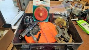 lot 349 image: Lot of Ice Fishing Reels, Tip-Up, Cleat, Lures & Case