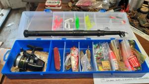 lot 350 image: Tackle Box with RodReel & Misc. Tackle