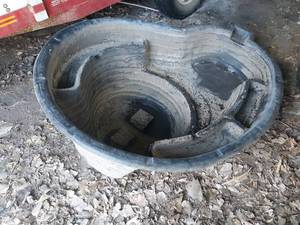 lot 614 image: Plastic Garden Pond Liner - Small hole in bottom