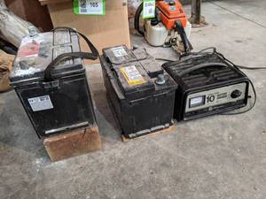 lot 168 image: Schumacher 10A 12V Battery Charger w 2 Batteries