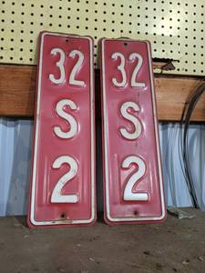 lot 196 image: Pair of Steel Embossed Fire Department Road Signs