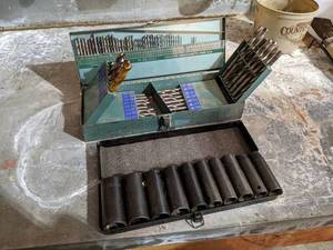 lot 211 image: Henry L Hanson Drill Bit Kit and 12 Deepwell Impact Socket Set