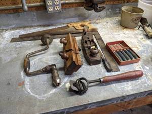 lot 213 image: Lot of Vintage Woodworking Tools and More