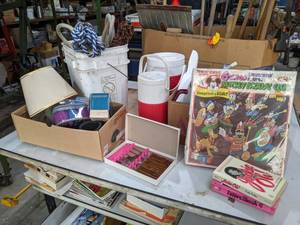 lot 244 image: Mickey Mouse club Wood Dimensional Figures, New in Box  Coolers and More