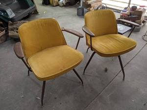 lot 247 image: Pair of Vintage 1960 Yellow Chairs