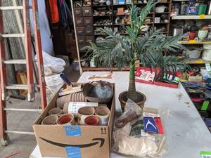 lot 290 image: Potting Supplies, New Bag of Rawhides and More