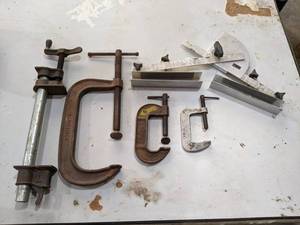 lot 293 image: Lot of C-Clamps, Bar Clamp and More