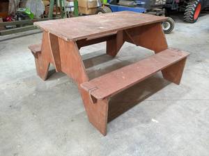 lot 300 image: Picnic Table - Measures about 48 x 48 x 26-12