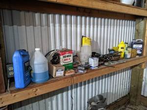 lot 391 image: Shelf Lot of Boat Related Items, Hardware, Johnson 2-cycle Oil and More