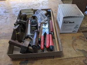 lot 436 image: Box of Assorted Hand Tools and More
