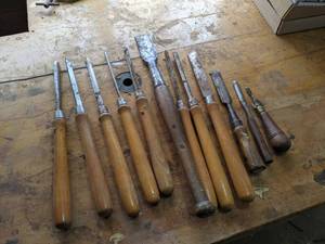lot 445 image: Disston Wood Lathe Turning Tools  More