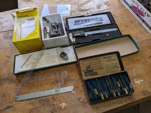 lot 459 image: Stanley Doweling Jig, PS Pantograph, Calipers and Imperial Tip Cleaners