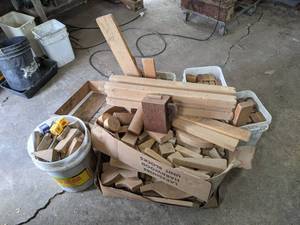 lot 465 image: Large Lot of Wood Blocks for carving, crafts or 