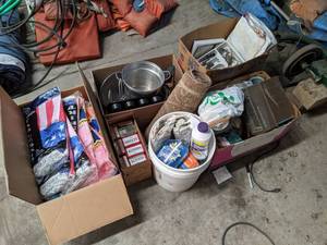 lot 469 image: Large Lot of Mostly Kitchenware, Plastic Tablecloths and More