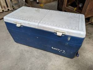 lot 472 image: Large 2-Door Cooler- Measures about 38 x 18 x 18