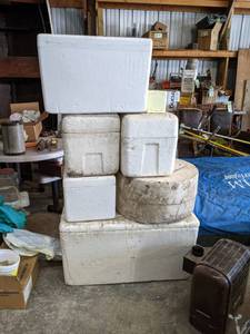 lot 554 image: Large Lot of Styrofoam Coolers