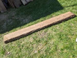 lot 574 image: Live Edge Slab of Wood for Mantel