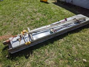 lot 579 image: Large Foam covered Frame w Assorted Garden Tools