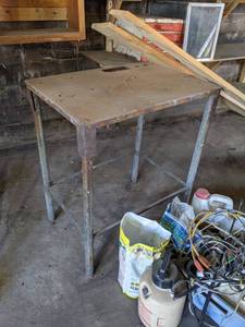 lot 600 image: Steel Table - Measures about 31 x 22 x 36 High