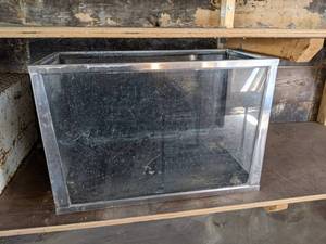 lot 605 image: Glass Aquarium w Stainless Steel