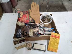 lot 667 image: Lot of Misc. Odds & Ends - Desk Accessories, Stethoscope, Carved Hand, and More