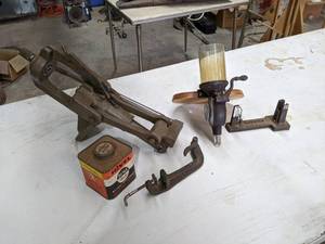lot 671 image: RCBS Reloading Equipment Reloading Press, Redding Powder Dispenser, Gun Powder, and More
